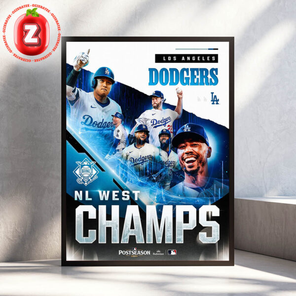 Los Angeles Dodgers NL West Champions MLB Baseball Postseason 2025 Epic Team Celebration Artwork Home Decor Poster Canvas