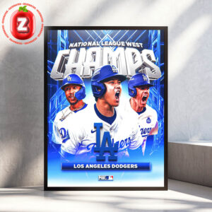 Los Angeles Dodgers National League West Champions MLB Baseball 2025 Intense Victory Artwork Home Decor Poster Canvas
