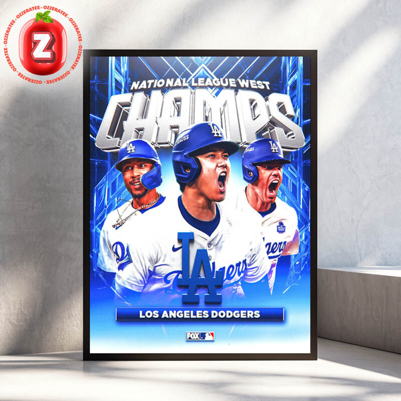 Los Angeles Dodgers National League West Champions MLB Baseball 2025 Intense Victory Artwork Home Decor Poster Canvas