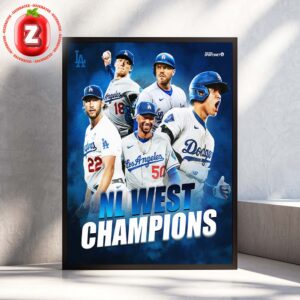 Los Angeles Dodgers Poster At NL West On 2025 Champions Baseball Home Decor Poster Canvas