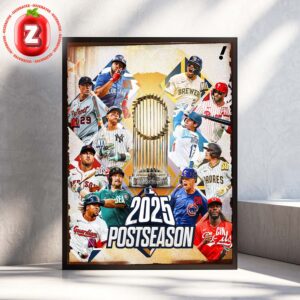 MLB 2025 Postseason Teams At World Series On 2025 Baseball Championship Bracket Glory Artwork Home Decor Poster Canvas