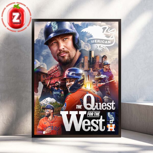 Seattle Mariners And Houston Astros Matchup Battle For The AL West Crown In 2025 Showdown NFL Season Home Decor Poster Canvas