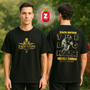 Michigan Wolverines x Zach Bryan The Big House Pose At Michigan Stadium In Ann Arbor On September 27th 2025 Two Sides Unisex T-Shirt
