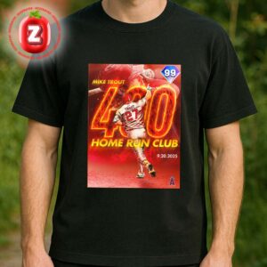 Mike Trout Los Angeles Angels 400 Home Run Club Achievement MLB Baseball September 20 2025 Unisex T-Shirt
