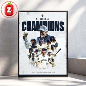 Milwaukee Brewers Celebrate NL Central Championships From 2011 To 2025 Home Decor Poster Canvas