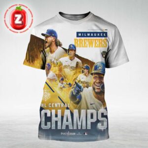 Milwaukee Brewers Clinch 2025 NL Central Title In Playoff Push All Over Print Shirt