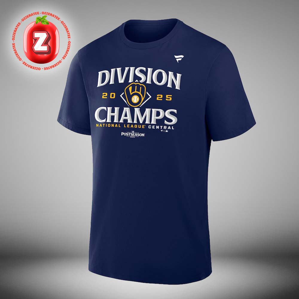 Milwaukee Brewers Navy 2025 NL Central Division Champions Locker Room Unisex T-Shirt