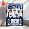 New York Yankees Clinched 2025 MLB Postseason Baseball Poster Team Celebration Artwork Home Decor Poster Canvas