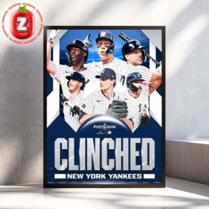 New York Yankees Clinched Postseason MLB Baseball 2025Home Decor Poster Canvas