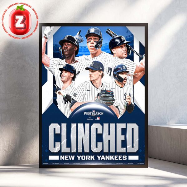 New York Yankees Clinched Postseason MLB Baseball 2025Home Decor Poster Canvas