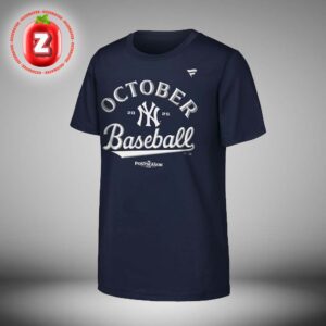 New York Yankees Navy 2025 MLB Postseason Locker Room Unisex T-Shirt