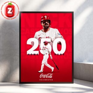Nick Castellanos 250 Career Home Runs Philadelphia Phillies Milestone Artwork Home Decor Poster Canvas