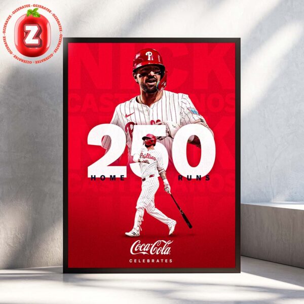 Nick Castellanos 250 Career Home Runs Philadelphia Phillies Milestone Artwork Home Decor Poster Canvas