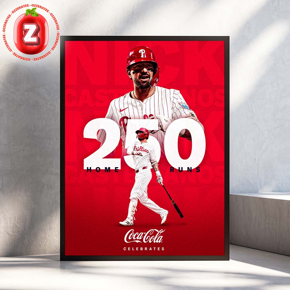 Nick Castellanos 250 Career Home Runs Philadelphia Phillies Milestone Artwork Home Decor Poster Canvas