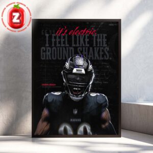 Odafe Oweh Baltimore Ravens It’s Electric Poster NFL 2025 Dark Theme Home Decor Poster Canvas