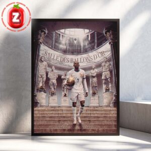 Ousmane Dembélé France Ballon d’Or 2025 With Legends Historic Hall Home Decor Poster Canvas