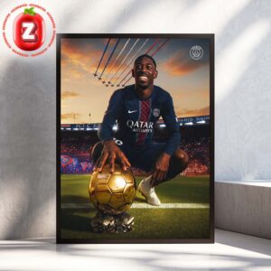 Ousmane Dembélé PSG Ballon d’Or 2025 Celebration Golden Moment Home Decor Poster Canvas