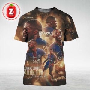 Ousmane Dembele Paris Saint Germain Ballon d’Or 2025 All Over Print Shirt
