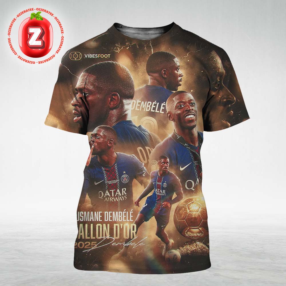 Ousmane Dembele Paris Saint Germain Ballon d’Or 2025 All Over Print Shirt