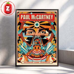 Paul McCartney Live Show Poster Music At Santa Barbara Bowl In California On September 26 2025 Got Back Tour Home Decor Poster Canvas
