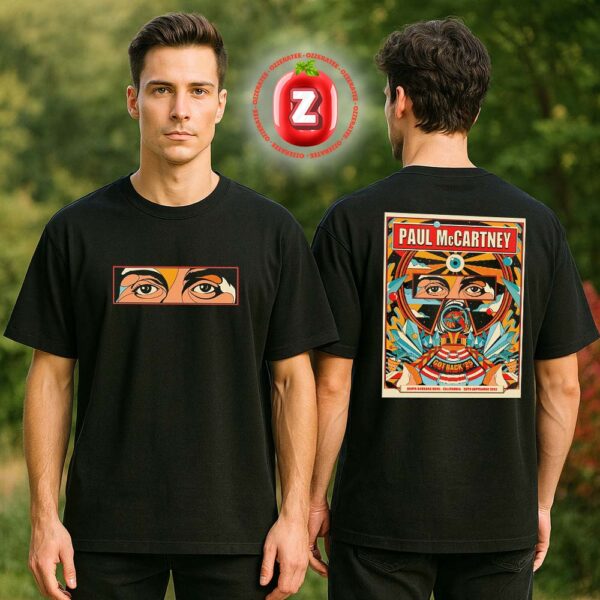 Paul McCartney Live Show Poster Music At Santa Barbara Bowl In California On September 26 2025 Got Back Tour Two Sides Unisex T-Shirt