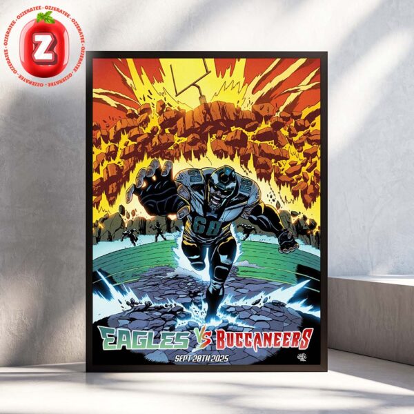 Philadelphia Eagles vs Tampa Bay Buccaneers Explosive Clash NFL American Football On September 28 2025 Home Decor Poster Canvas
