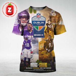 Pittsburgh Steelers International Dublin Game vs Minnesota Vikings NFL Football 2025 All Over Print Shirt