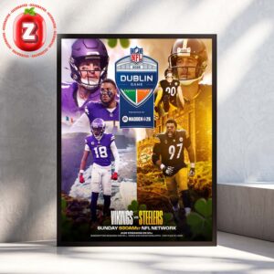 Pittsburgh Steelers International Dublin Game vs Minnesota Vikings NFL Football 2025 Home Decor Poster Canvas