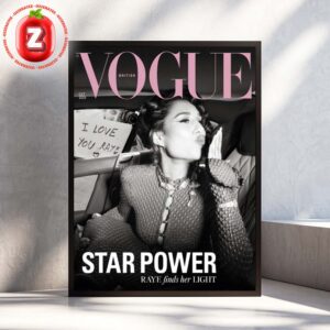 Raye Magazine Cover At Vogue British In UK On October 2025 Star Power Highlight Home Decor Poster Canvas