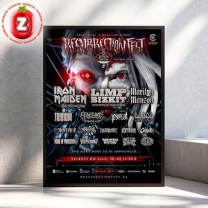 Resurrection Fest 2026 Poster In Viveiro Spain On July 1-4 Featuring Iron Maiden Limp Bizkit Marilyn Manson Metal Artwork Home Decor Poster Canvas