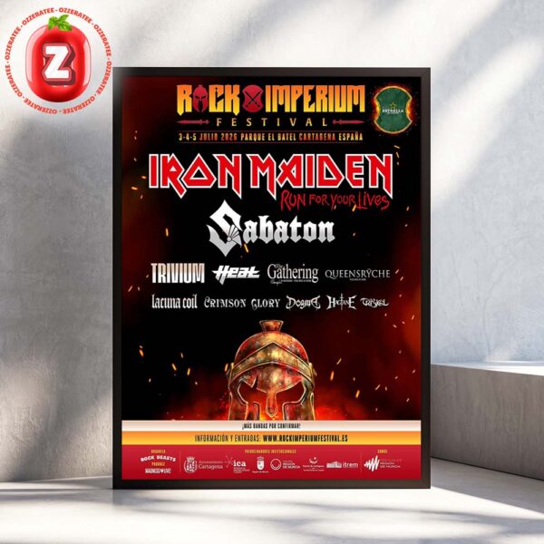 Rock Imperium Festival 2026 Poster In Cartagena Spain On July 3-5 Featuring Iron Maiden Sabaton Trivium Metal Artwork Home Decor Poster Canvas