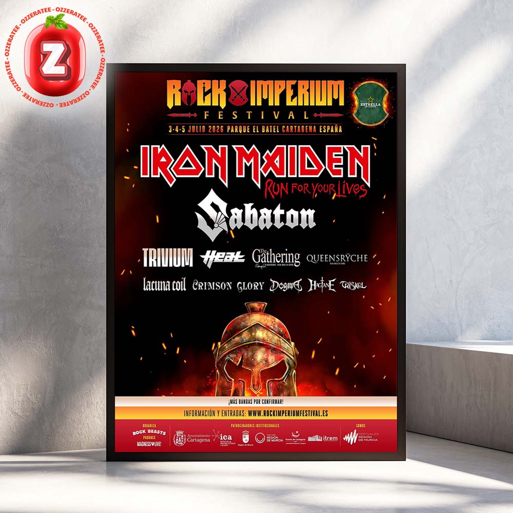 Rock Imperium Festival 2026 Poster In Cartagena Spain On July 3-5 Featuring Iron Maiden Sabaton Trivium Metal Artwork Home Decor Poster Canvas
