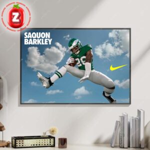 Saquon Barkley Philadelphia Eagles Signature Hurdle Highlight NFL x Nike Football 2025 High Energy Artwork Home Decor Poster Canvas