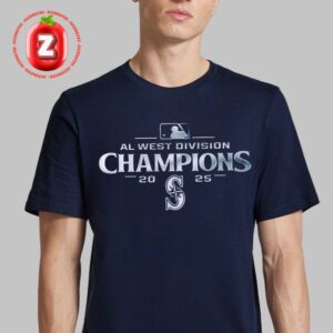 Seattle Mariners 2025 MLB AL West Division Champions Silver Logo Unisex T-Shirt