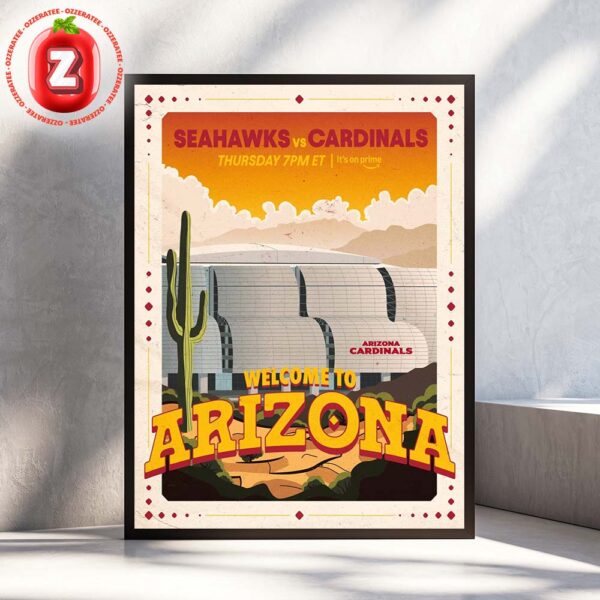 Seattle Seahawks vs Arizona Cardinals Poster At Arizona On Thursday Night Football 2025 NFL Game Day Home Decor Poster Canvas