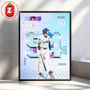 Shohei Ohtani Los Angeles Dodgers 54 Home Runs Single Season Record MLB Baseball 2025 Neon Futuristic Artwork Home Decor Poster Canvas