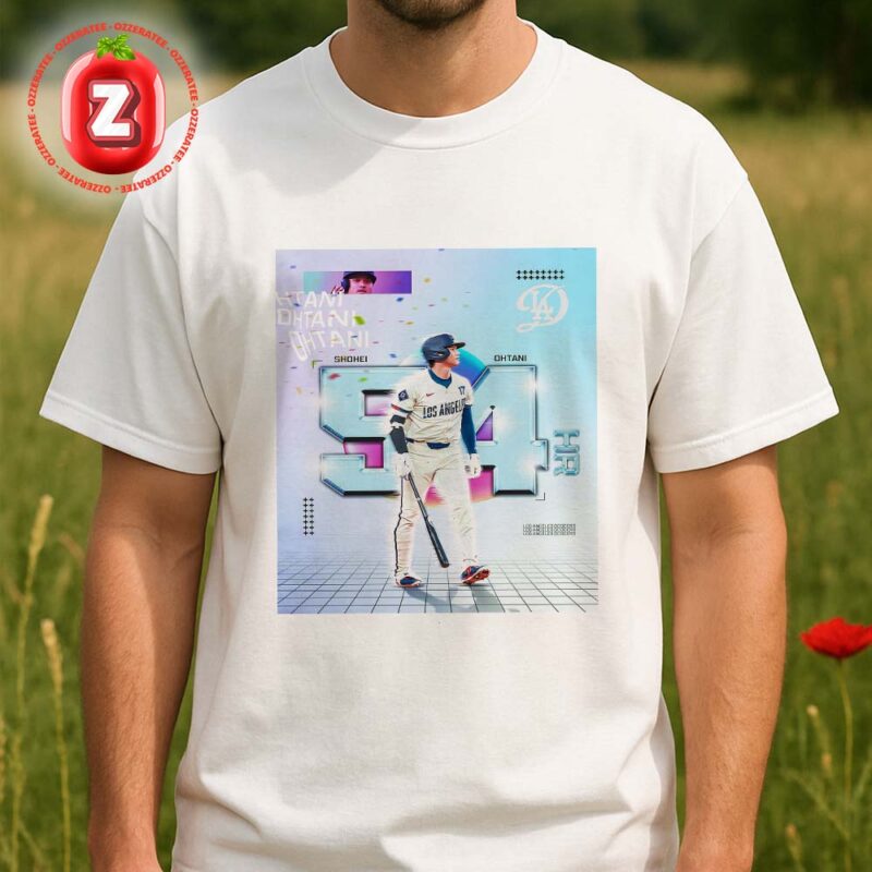 Shohei Ohtani Los Angeles Dodgers 54 Home Runs Single Season Record MLB Baseball 2025 Neon Futuristic Artwork Unisex T Shirt