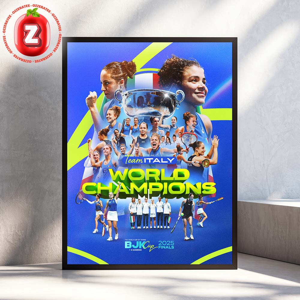 Team Italy Crowned World Champions at Billie Jean King Cup 2025 Finals Back To Back Home Decor Poster Canvas