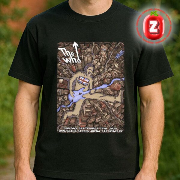 The Who Poster At MGM Grand Garden Arena In Las Vegas On September 28 2025 North America Tour Cityscape Artwork Unisex T-Shirt
