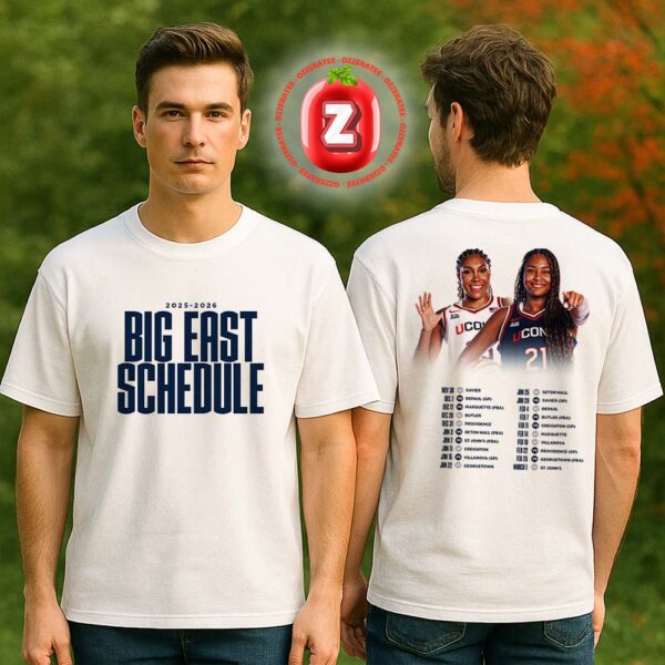 UConn Women’s Basketball 2025 2026 Big East Full Schedule Official Release Two Sides Unisex T-Shirt