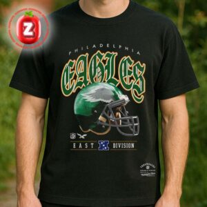 Unisex Mitchell And Ness Black Philadelphia Eagles Classic Helmet NFL 2025 Unisex T-Shirt