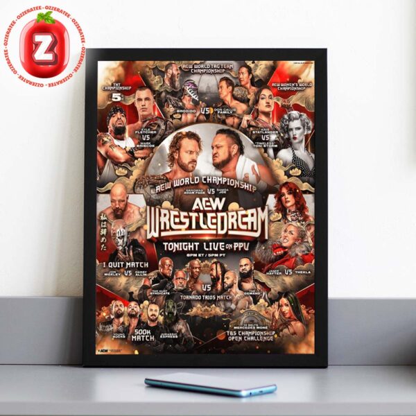 AEW WrestleDream 2025 Match Card Poster – Hangman Adam Page vs Samoa Joe AEW World Championship Home Decor Poster Canvas