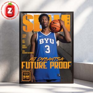 AJ Dybantsa BYU Cougars Future Proof SLAM 259 2025 Basketball Cover Poster Organe Metal Home Decor Poster Canvas