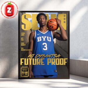 AJ Dybantsa BYU Cougars Future Proof SLAM 259 Cover Poster 2025 Basketball Magazine Gold Metal Home Decor Poster Canvas