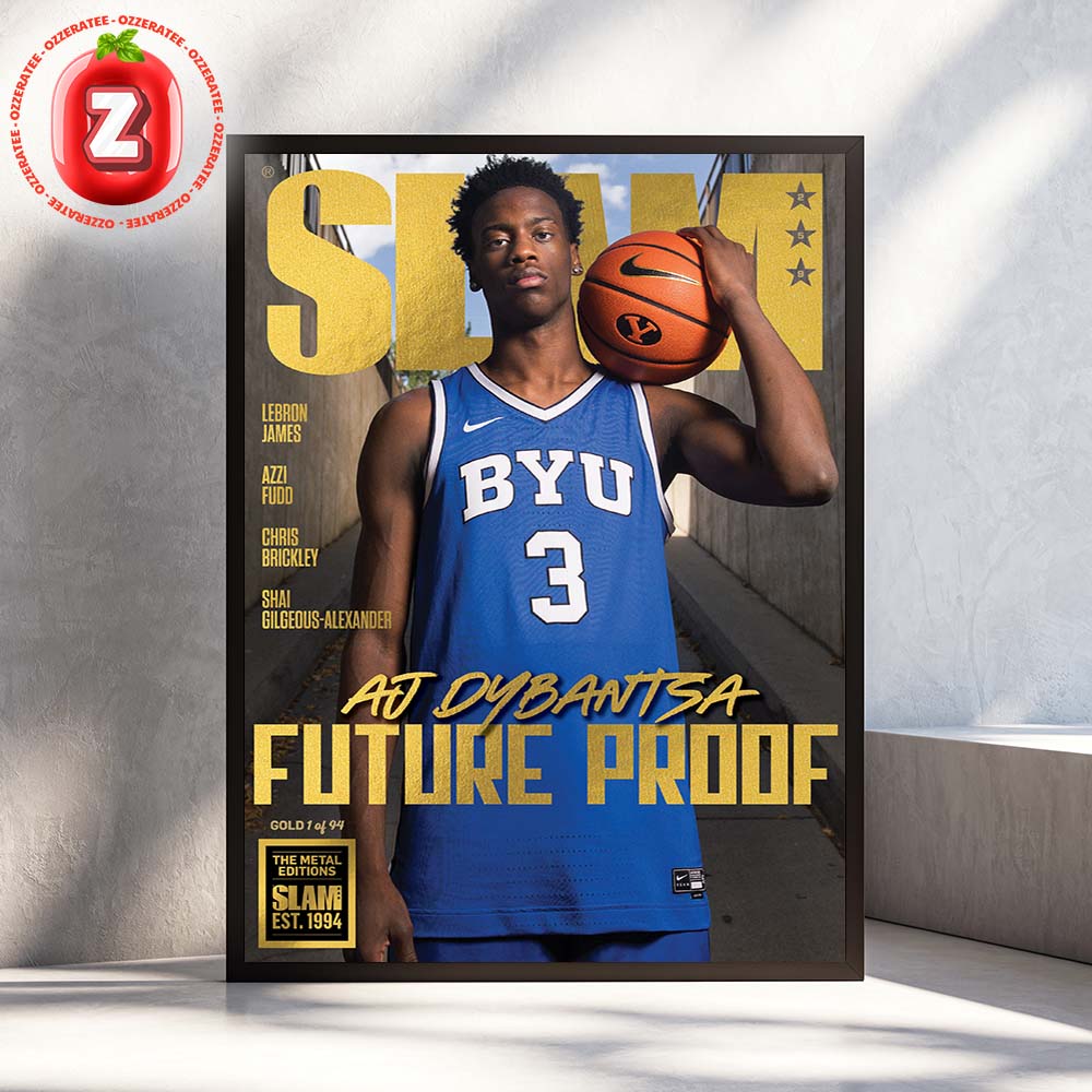 AJ Dybantsa BYU Cougars Future Proof SLAM 259 Cover Poster 2025 Basketball Magazine Gold Metal Home Decor Poster Canvas