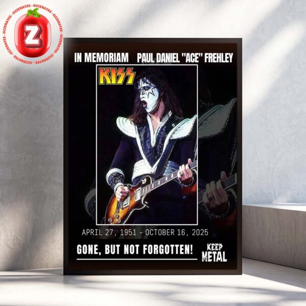 Ace Frehley In Memoriam 1951–2025 KISS Guitar Legend Remembered Forever Home Decor Poster Canvas