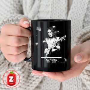 Ace Frehley Tribute Poster 1951 2025 The Spaceman Legacy Black And White Photography Artwork Coffee Ceramic Mug