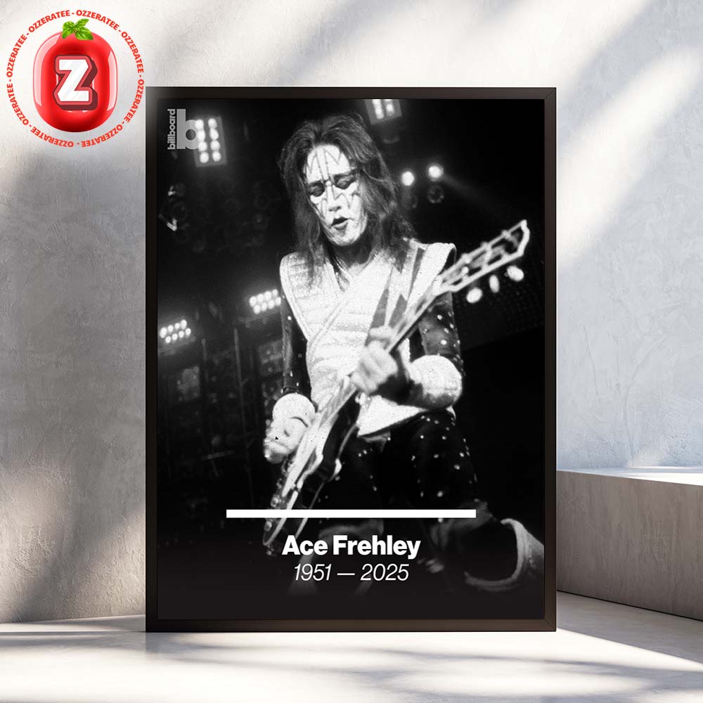 Ace Frehley Tribute Poster 1951 2025 The Spaceman Legacy Black And White Photography Artwork Home Decor Poster Canvas