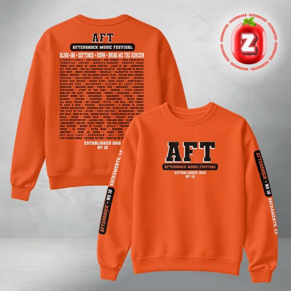 Aftershock Festival 2025 EST 2012 Orgnge Crewneck All Over Print Sweatẻ