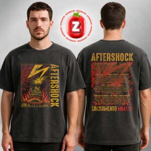 Aftershock Festival 2025 Lightning Strike Unisex Washed Tee